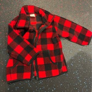 Red and black plaid checkered jacket